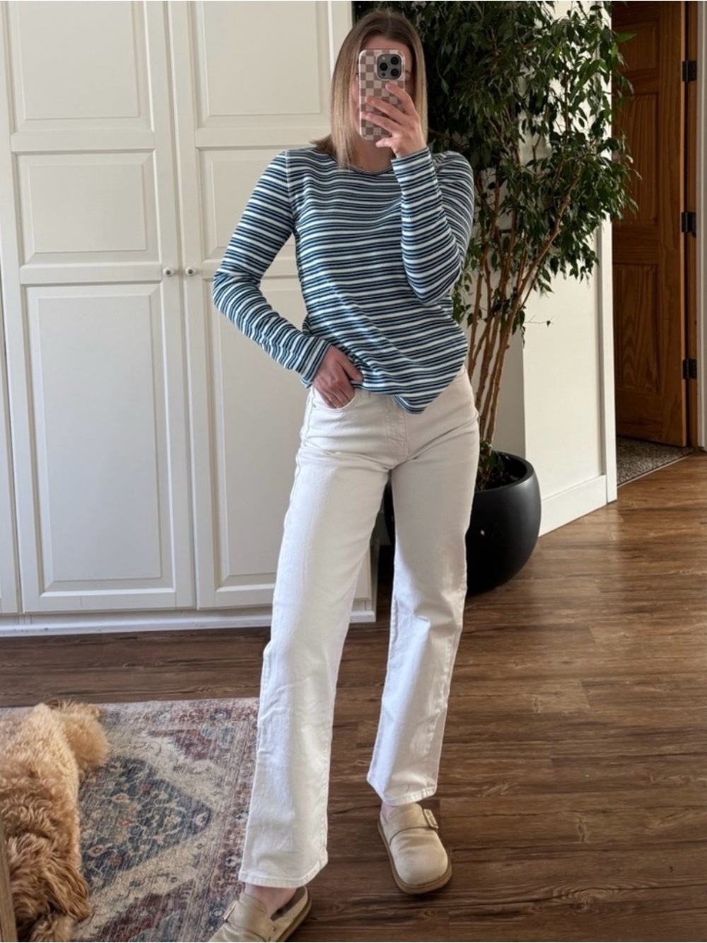 Mavi Straight Leg Jeans in Off-
White/Cream High-Rise Straight